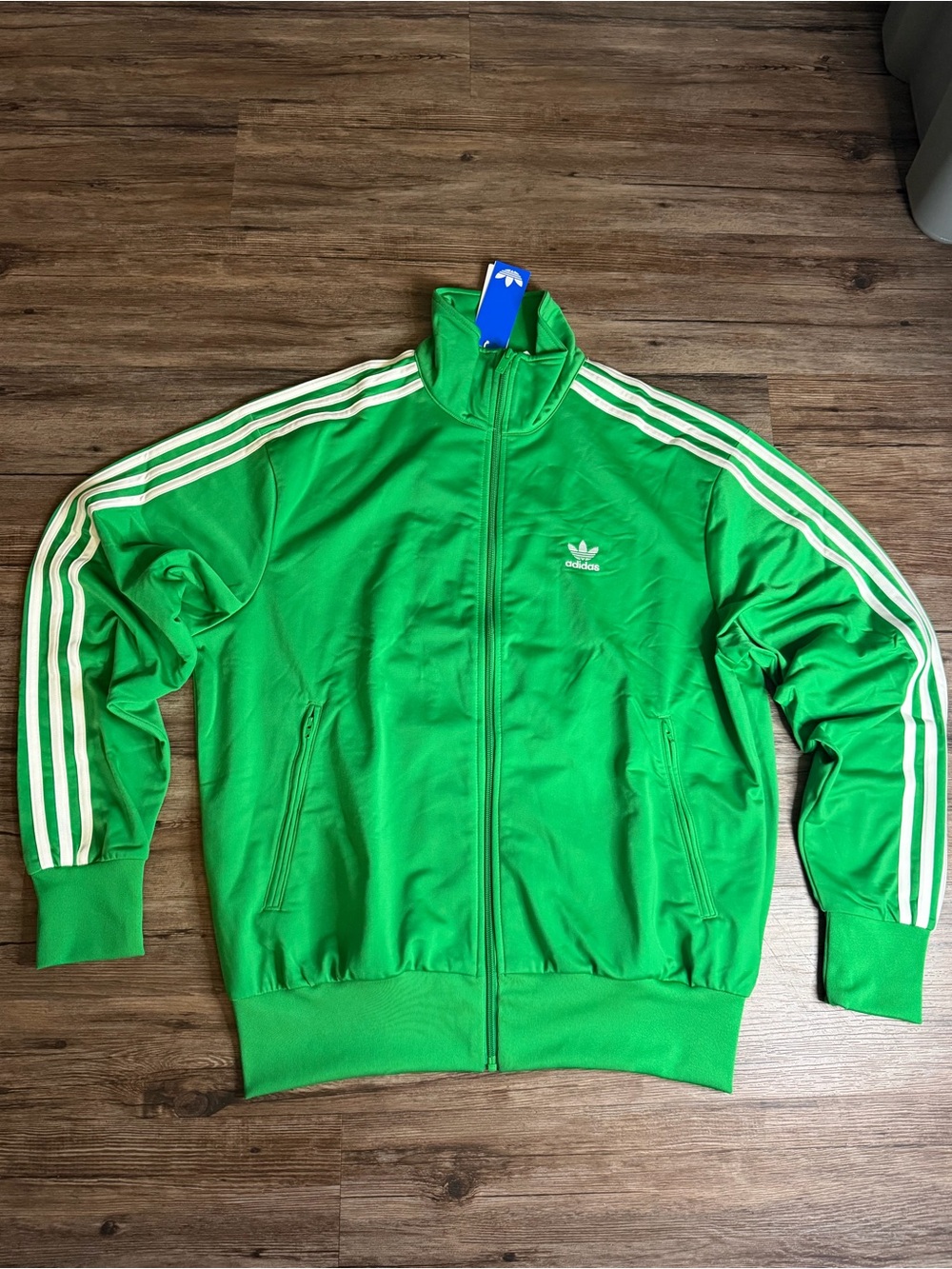 Adidas Originals Firebird Track Jacket Green/White 3-Stripe $80 NWT Men’s Sz L